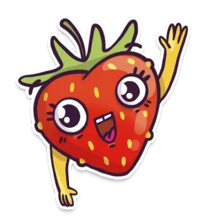 👋 2002cb1e stroberi, buah, imut, kartun, kawaii whatsapp sticker