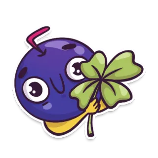 🙂 67d3e4b2 kartun, semanggi berdaun empat, keberuntungan, nasib baik, imut, karakter whatsapp sticker