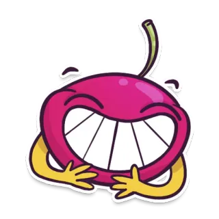 🍒 c69e73b5 ceri, buah, senyum, lucu, kartun, bahagia, stiker whatsapp sticker