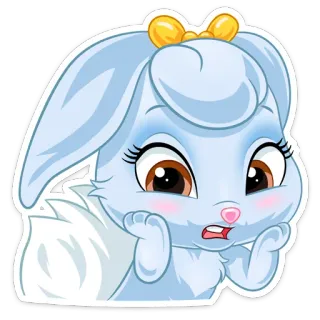 😔 2b00ce11 可爱, 兔子, 兔子, 动物, 卡通, 卡哇伊 telegram sticker