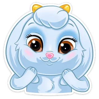 😔 a581cfec 卡通, 动物, 兔子, 可爱, 贴纸 telegram sticker