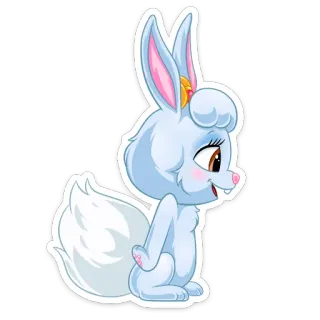 😔 b820ea3e 兔子, 动物, 卡通, 可爱, 贴纸, 小兔子, 哺乳动物, 毛茸茸 telegram sticker