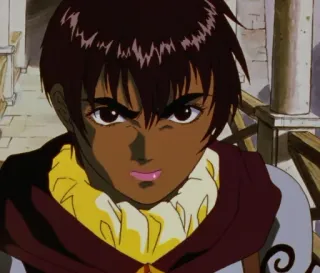 😡 16f9119e Casca Berserk Anime, Vrouw, Krijger, Boos, Vastberaden telegram sticker