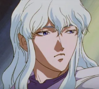 😒 af7ca6e9 Griffith Berserk Anime, Manga, Wit haar, Fantasy, Griffith telegram sticker