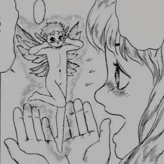 ➿ a86ad2f1 hada, anime, manga, fantasía, chica, alas telegram sticker