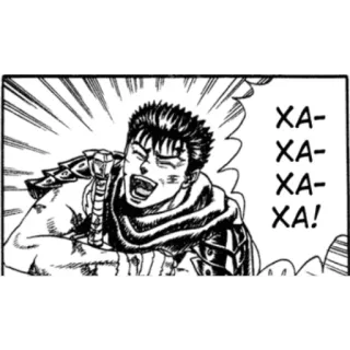 😂 fcbecfbb Guts Berserk XA-XA-XA! 만화, 웃음, 베르세르크, 가츠, 애니 telegram sticker