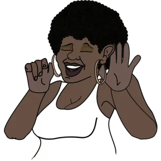 🎧 7adc0cc0 vrouw, cartoon, vrolijk, uitdrukking, personage, geanimeerd telegram sticker