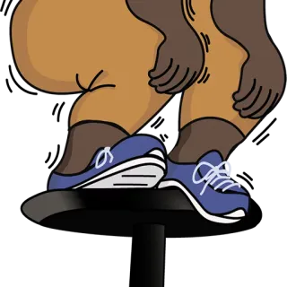 😱 d8677f94 benen, schoenen, voeten, cartoon, zittend telegram sticker