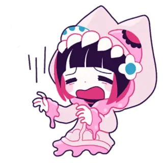 😓 3b6814f4 อนิเมะ, จิบิ, น่ารัก, การ์ตูน, คาวาอิ, สีชมพู telegram sticker