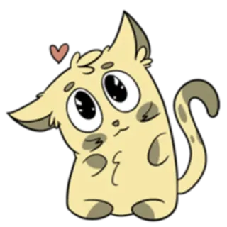 ❤️ 4bfe6ca3 kucing, anak kucing, imut, hati, kartun, binatang telegram sticker