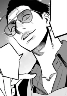 😎 0b30eeb7 uomo, occhiali da sole, monocromatico, stile, opera d'arte, personaggio telegram sticker