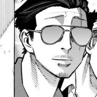 😎 8287a501 uomo, occhiali da sole, ritratto, anime, manga, personaggio, adulto telegram sticker