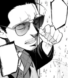 😎 9c50d814 uomo, occhiali, occhiali da sole, anime, manga, pioggia telegram sticker