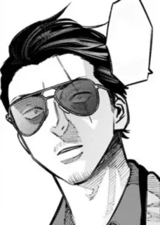 😎 dc4dbba7 uomo, occhiali da sole, ritratto, anime, personaggio telegram sticker