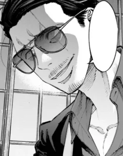 😎 e364372e uomo, occhiali da sole, sorrisetto, illustrazione, manga, persona, anime telegram sticker