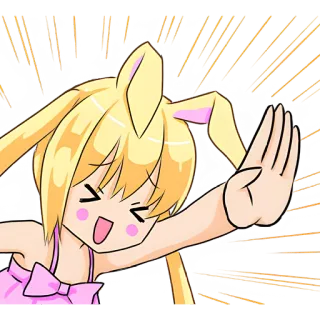 ✋ 0e18d4f7 animé, fille, stop, main, dessin animé, personnage, cheveux jaunes telegram sticker