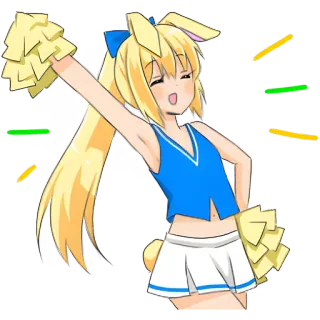 🤩 0ece2cff Cheerleader, Anime, Oreilles de lapin, Pompons, Mignon telegram sticker