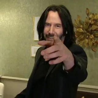 ⭐️ 15aa9ede Keanu Reeves Keanu Reeves, celebridade, ator, apontando, homem telegram sticker