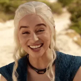 ⭐️ 2065bece Daenerys Targaryen Game of Thrones Daenerys, Game of Thrones, sorriso, retrato, personagem telegram sticker