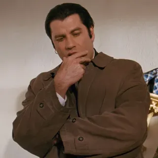 ⭐️ 5319ef8f John Travolta, confuso, pensando, meme telegram sticker