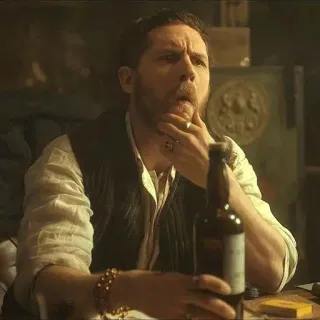 ⭐️ 6f061bd2 tom hardy, homem, bebendo, ator, retrato, pessoas telegram sticker