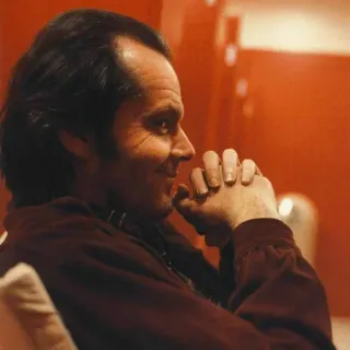 ⭐️ 77c18e2d Jack Torrance The Shining filme, terror, Jack Nicholson, O Iluminado, cinema telegram sticker