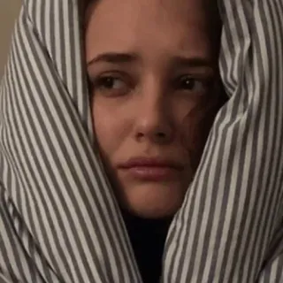 ⭐️ b1828def triste, chorando, cobertor, mulher, aflita telegram sticker