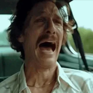 ⭐️ c822fc46 Matthew McConaughey True Detective matthew mcconaughey, true detective, chorando, chateado, angustiado, emocional telegram sticker