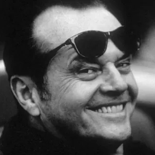 ⭐️ f09aa1a9 Jack Nicholson ator, óculos de sol, retrato, celebridade telegram sticker