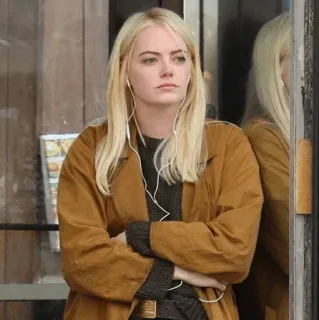 ⭐️ f1559bba mulher, loira, Emma Stone, atriz, retrato telegram sticker