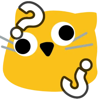 🤨 3bb3339d Katze, Fragezeichen, Verwirrt, Gelb, Tier telegram sticker