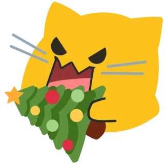 😡 cc011cce Katze, Weihnachtsbaum, wütend, lustig, Aufkleber telegram sticker
