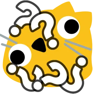 🤪 f7468b05 Katze, Frage, Fragezeichen, Emoji, Verwirrt telegram sticker