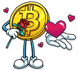 😘 1f6c8361 Bitcoin, Kryptowährung, Liebe, Herz, Rose, Münze telegram sticker