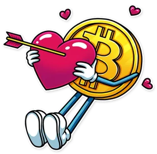 🥰 2b528de9 Bitcoin, Krypto, Herz, Liebe, Pfeil telegram sticker