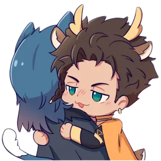 ❤️ 070e53b7 Phim hoạt hình, Anime, Ôm, Tình bạn, Chibi telegram sticker