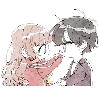 ❤️ 6f713a9e dễ thương, hoạt hình, anime, cặp đôi, tình yêu, lãng mạn telegram sticker