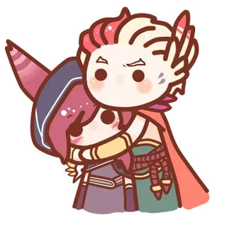 ❤️ 8b01b0f9 dễ thương, ôm, chibi, hoạt hình, kawaii, tình bạn, tình cảm telegram sticker