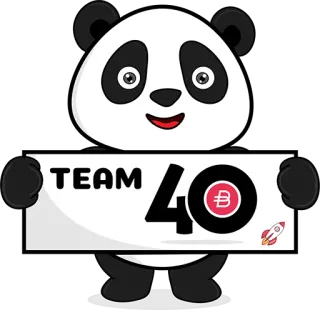 🐼 e3cb70b7 TEAM 40 Panda, Équipe, Fusée, Nombre, Dessin animé whatsapp sticker