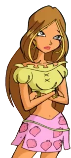 🙄 2562bf06 Flora Winx Club นางฟ้า, เวทมนตร์, การ์ตูน, วินซ์, สตรอเบอร์รี่ telegram sticker