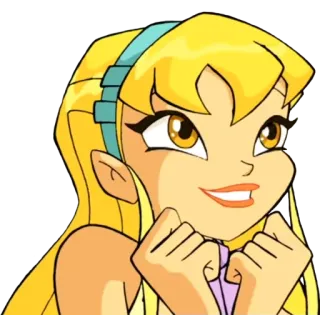 😍 360fa777 Stella Winx Club นางฟ้า, ผมบลอนด์, การ์ตูน, เวทมนตร์, น่ารัก, ผู้หญิง telegram sticker