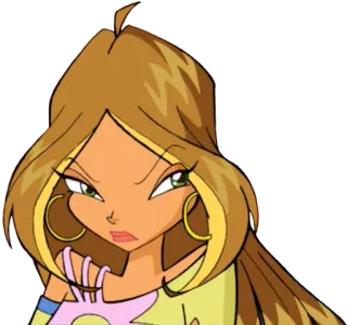 😠 48455fc2 Flora Winx Club การ์ตูน, อนิเมชั่น, นางฟ้า, โกรธ, เวทมนตร์, เด็กผู้หญิง telegram sticker