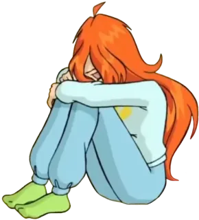 😞 cef2755b Bloom Winx Club การ์ตูน, เศร้า, ผู้หญิง, นั่ง, ร้องไห้ telegram sticker