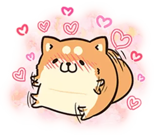 🐶 7117601f anjing, shiba inu, lucu, cinta, hati, kartun, menggemaskan telegram sticker