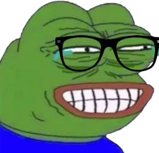 🐸 918d0f9e Pepe the Frog Pepe, Rana, Meme, Meme di Internet, Nerd, Occhiali whatsapp sticker