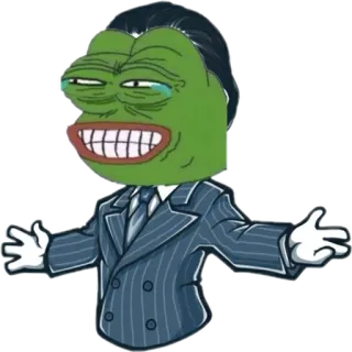 🐸 eb9f97ee Pepe the Frog Meme, Pepe, Rana, Completo, Uomo d'affari whatsapp sticker