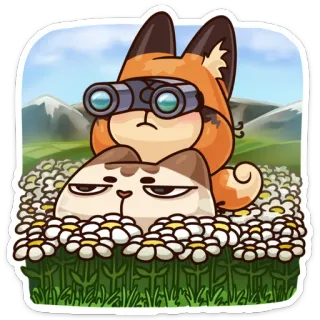 🧐 6d29b010 rubah, kucing, teropong, binatang, imut, stiker telegram sticker