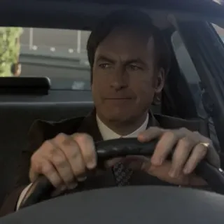 ⚖️ 248249e6 Saul Goodman Better Call Saul адвокат, костюм, машина, вождение, боб оденкирк whatsapp sticker