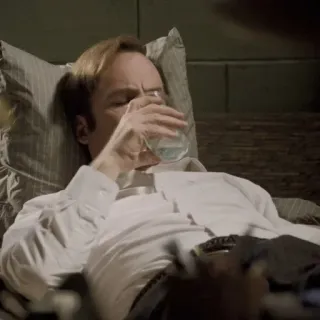 ⚖️ 8f16c456 Saul Goodman Better Call Saul сол, гудман, пьющий, в стрессе, адвокат whatsapp sticker
