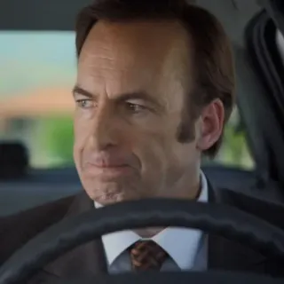 ⚖️ af493b75 Saul Goodman Breaking Bad адвокат, вождение, серьезный, мужчина, Лучше звоните Солу whatsapp sticker